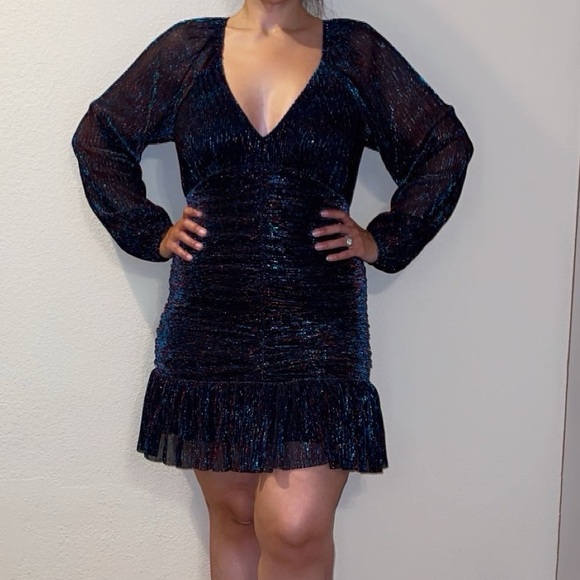 NWT fun party metallic ruffled dress Skies are blue size 6 - Picture 6 of 7